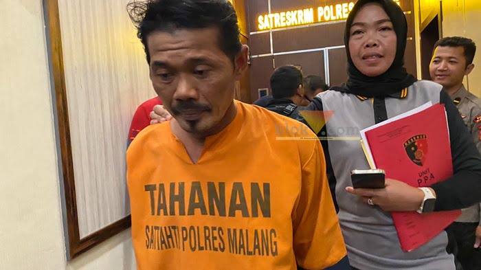 Tersangka pelecehan bocah dibawah umur di Pakisaji, Kabupaten Malang (blok-a.com/Putu Ayu Pratama S)