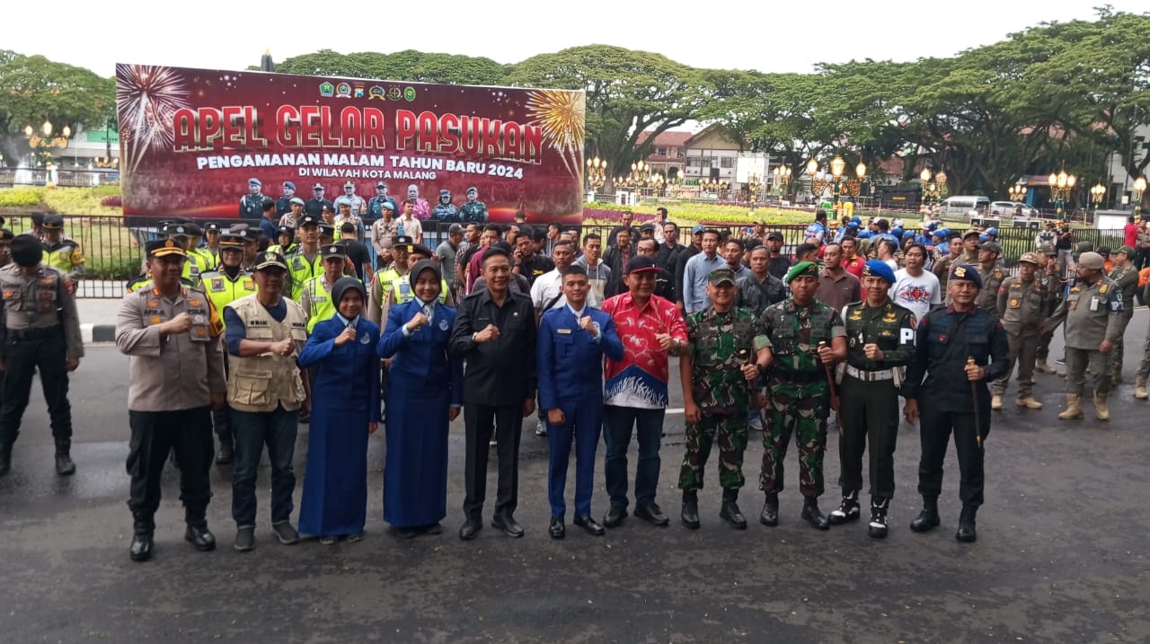 Pj Wali Kota Malang Pimpin Apel Kesiapan Pengamanan Menyambut Perayaan Tahun Baru 2024
