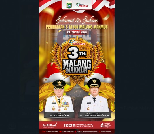 Menengok Tiga Tahun Malang Makmur, Fokuskan Pembangunan Terintegritasi dan Berkelanjutan