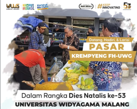 Dies Natalis Universitas Widyagama ke 53 Gelar Pasar Krempyeng, Jual Hasil Tani Warga Dampingan