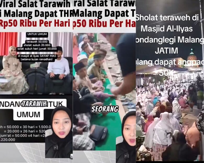 Viral, Masjid Milik CV Sayap Mas di Malang Bagi Duit Rp 50 Ribu untuk Jemaah Salat Tarawih