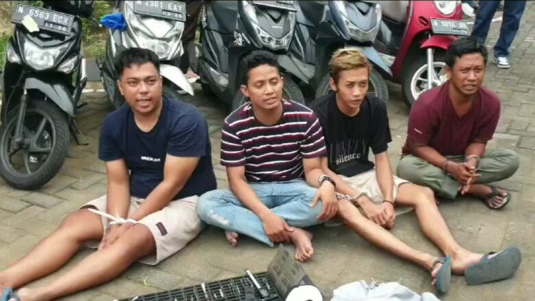 Polisi Tangkap 4 Pelaku Curanmor, Sudah Beraksi di 60 TKP