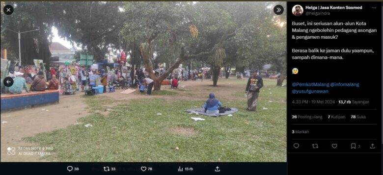 PKL Liar Bikin Rusuh Alun-Alun Merdeka, Ini Kata Pemkot Malang