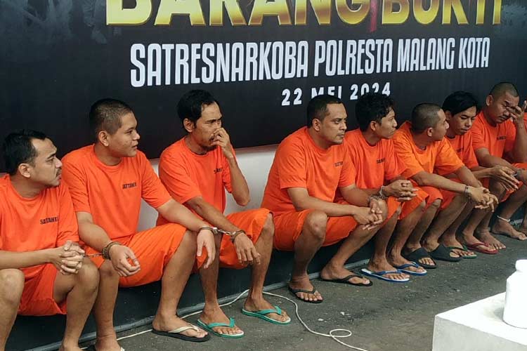 Para tersangka kasus narkoba yang berhasil diungkap pada periode Maret-Mei 2024 (blok-a.com)