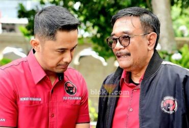 Hengky Kurniawan, mantan Bupati Bandung Barat yang juga calon kuat bakal calon Wali Kota Blitar bersama Ketua DPP PDI Perjuangan, Djarot Saiful Hidayat (blok-a.com/Fajar)