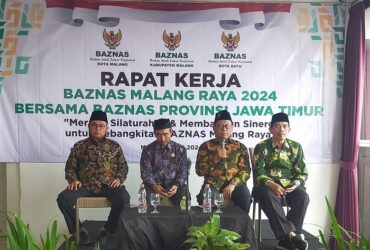 Pimpinan Baznas Malang Raya, Prof Kasuwi Syaiban (Ketua Baznas Kota Malang), Drs Abu Sufyan (Kota Batu), KH Khoirul Hafidz Fanani (Kabupaten Malang).