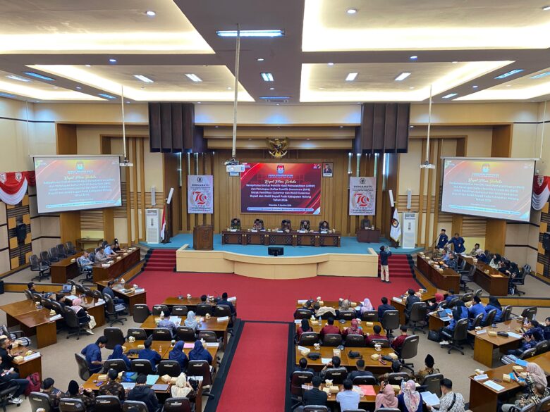 Rapat Pleno Penetapan Daftar Pemilih Sementara (DPS) Kabupaten Malang (dok. KPU Kabupaten Malang for blok-a.com)