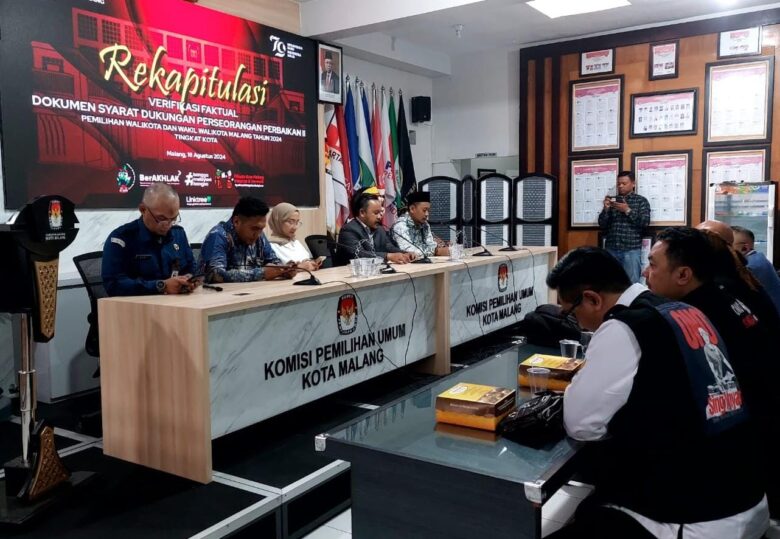 Bapaslon Independen Pilwali Malang 2024 Langkahnya Terhenti, Dinyatakan Tidak Lolos KPU Kota Malang