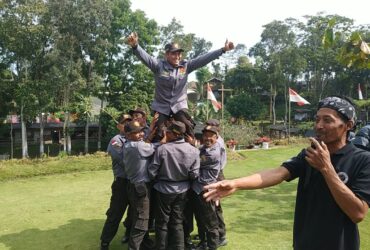 Jambore linmas di taman Wisata Gentong Emas Kecamatan Wajak Kabupaten Malang, Sabtu (3/8/2024).
