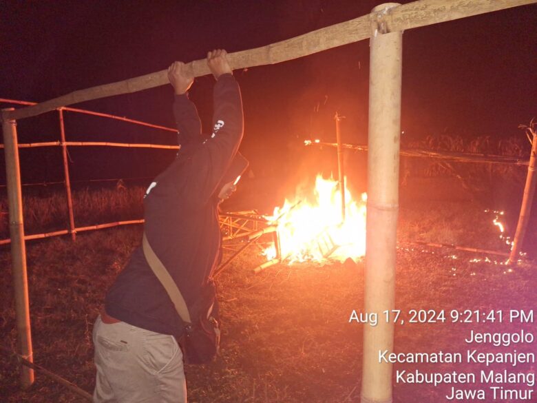 Gerebek Arena Judi Sabung Ayam, Polisi di Malang Langsung Bakar Abis