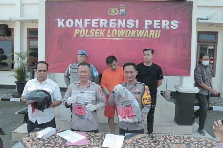 Pelaku penipuan janda di Kota Malang di rilis Polsek Lowokwaru (blok-a/Andik Agus))