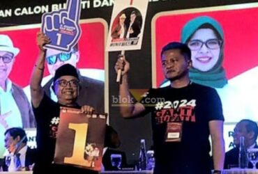 Paslon Bupati dan Wakil Bupati Blitar, Rijanto-Beky Hendriansah (Rizky) mendapatkan undian nomor urut 1.(blok-a.com/Fajar)