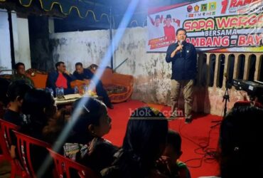 Calon Wali Kota dan Wakil Wali Kota Blitar, Bambang Rianto-Bayu Setyo Kuncoro menghadiri acara "Sapa Warga bersama Bambang-Bayu". (blok-a.com/Fajar)