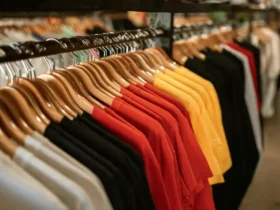 Ilustrasi display t-shirt di clothing store (foto: pexels)