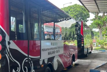 Bus Trans Jatim yang akan beroperasi untuk melayani rute Malang-Batu. (istimewa)
