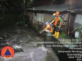 Hujan Deras, DAM Saluran Air di Purwodadi Blimbing Kembali Jebol. (BPBD)