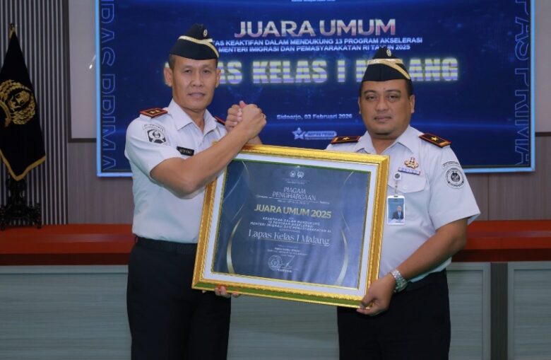Lapas Kelas I Malang menorehkan prestasi membanggakan dengan meraih Juara I kategori Lapas sekaligus Juara Umum