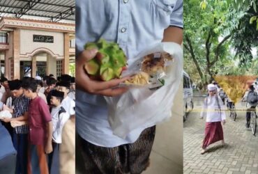 Buah Naga menjadi salah satu menu yang disajikan pada siswa di SMP Negeri 3 Kepanjen (blok-a.com / Yogga Ardiawan)