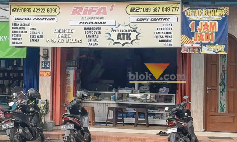 Rifa Digital Print & Copy Centre cabang 1 yang ada di Jalan L.A. Sucipto No. 352, Pandanwangi, Kota Malang (foto: Blok-a.com/Zulkaria Irawan)