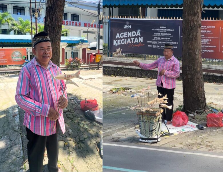 Potret Pak Muhammad Toha Saat Jualan Mainan di Kota Malang (blok-a.com/zulkaria)