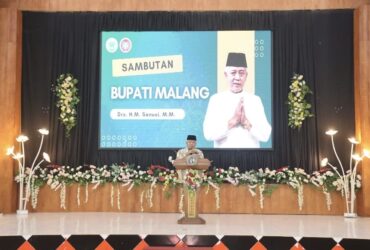Bupati Malang, HM Sanusi saat menghadiri halalbihalal di PGRI Kabupaten Malang (pro)