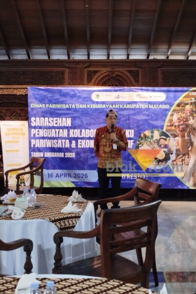 Kepala Dinas Pariwisata dan Kebudayaan Kabupaten Malang, Firmando Hasiholan Matondang dalam acara penguatan kolaborasi pelaku ekonomi kreatif (blok-a.com / Yogga Ardiawan)
