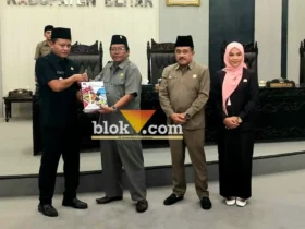 Rapat Paripurna DPRD Kabupaten Blitar dalam rangka penyampaian Laporan Keterangan Pertanggungjawaban (LKPJ) Bupati Blitar Tahun Anggaran 2025. (blok-a.com/Fajar)
