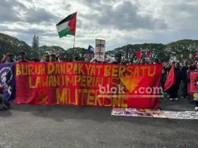 Aksi Massa saat Demo May Day 2026 di Kota Malang (foto: Blok-a.com / M Berril Labiq)