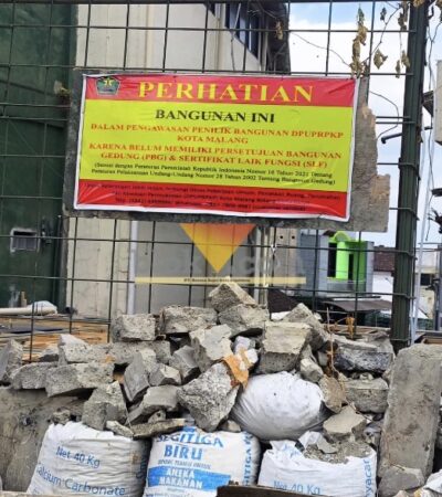 Bangunan di Atas Saluran Air Jalan Semeru Kota Malang Akan Dibongkar