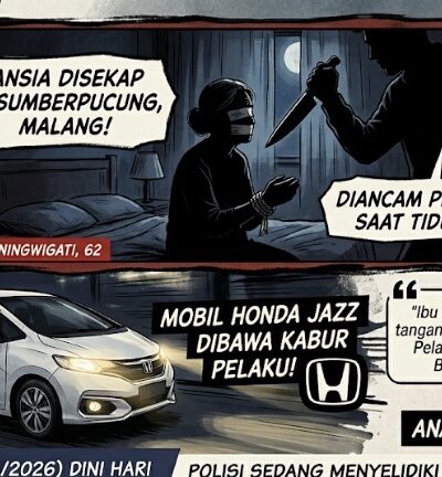 Lansia di Sumberpucung Disekap Perampok Bersenjata, Mobil Honda Jazz Dibawa Kabur