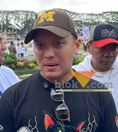 Ketua DPC Gerindra Kota Malang, Moreno Suprapto sebut dukungan untuk MBG murni aspirasi masyarakat bukan aksi tandingan (foto: Blok-a.com / Yogga Ardiawan)