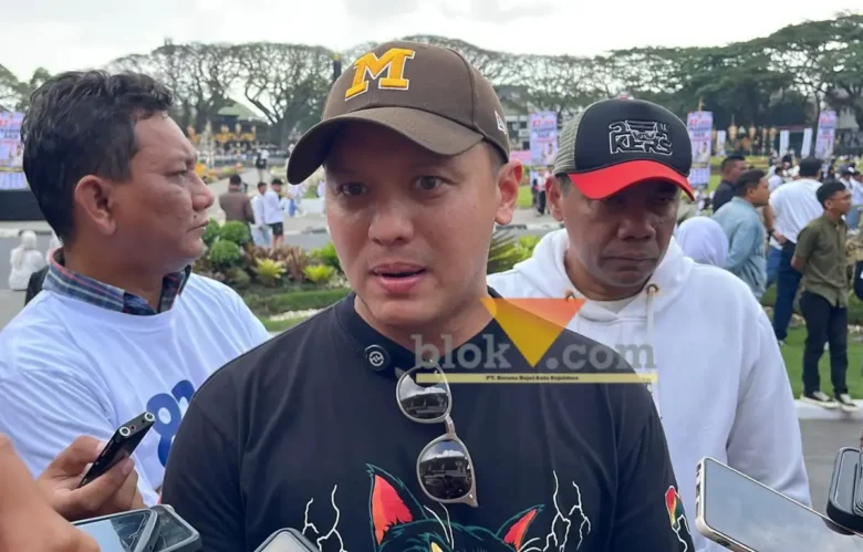 Ketua DPC Gerindra Kota Malang, Moreno Suprapto sebut dukungan untuk MBG murni aspirasi masyarakat bukan aksi tandingan (foto: Blok-a.com / Yogga Ardiawan)