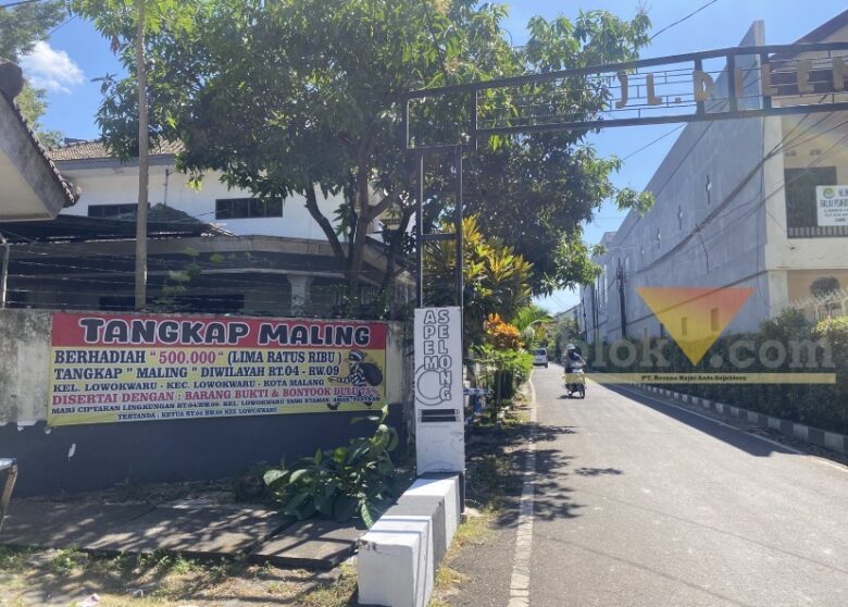 Rawan Curanmor, Warga Lowokwaru Malang Pasang Banner Tangkap Maling Berhadiah Rp500 Ribu