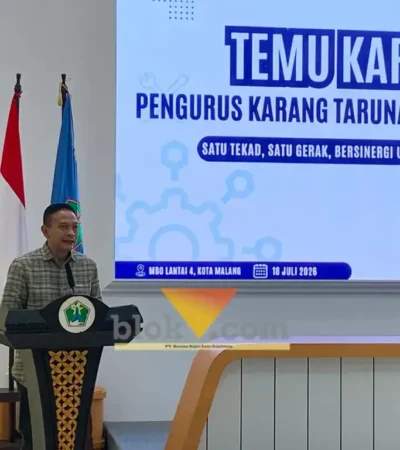 Wali Kota Malang, Wahyu Hidayat dalam kegiatan Temu Karya pengurus Karang Taruna Kota Malang (foto: Blok-a.com / Yogga Ardiawan)