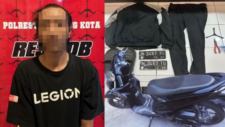 Aksi Curanmor di Pisang Candi Terungkap. Pelaku Ditangkap Bersama Barang Bukti.