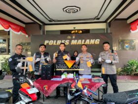 Rilis pengungkapan kasus pencurian baterai lithium (blok-a.com / Yogga Ardiawan)
