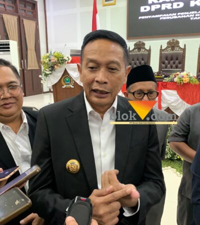 Wali Kota Malang, Wahyu Hidayat saat diwawancarai awak media (blok-a.com / Yogga Ardiawan)