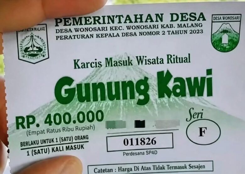 Beredar foto karcis masuk wisata ritual Gunung Kawi di media sosial yang mencantumkan harga Rp400 ribu per orang. Informasi