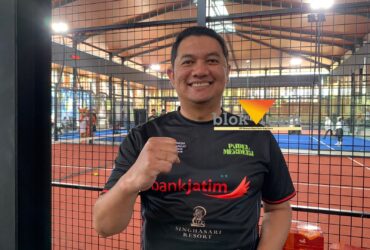 Pemimpin Bank Jatim Cabang Batu, Andri Sastrawan saat ditemui awak media dalam kegiatan Padel Merdeka (blok-a.com / Yogga Ardiawan)