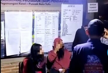 Pendaki ilegal yang diamankan di Gunung Kawi Kabupaten Malang (istimewa)