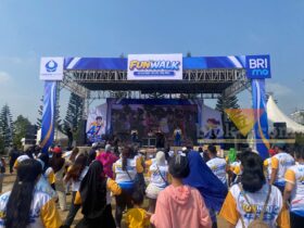 Suasana zumba di acara puncak HUT Hiswana ke-47 di Shanaya Resort Malang, Minggu (20/9/2026) (blok-a/Bob Bimantara Leander)
