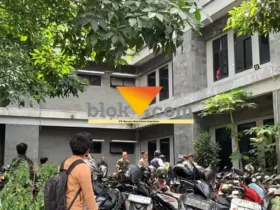 Lokasi terjadi mahasiswa lompat dari lantai 6 kampus Universitas Brawijaya Malang (foto: blok-a.com / Yogga Ardiawan)