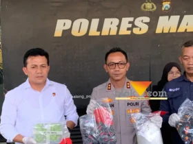 Penangkapan peredaran sabu sebanyak 1,1 kilogram yang berhasil diamankan oleh Satreskoba Polres Malang (foto: blok-a.com / Yogga Ardiawan)