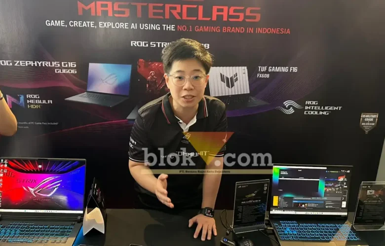 Product Marketing ASUS ROG Indonesia, Vania Margonoharto saat menjelaskan Local AI dalam acara ROG AI Masterclass di Hotel Aston, Kota Malang. (foto: blok-a.com/ M Berril Labiq)