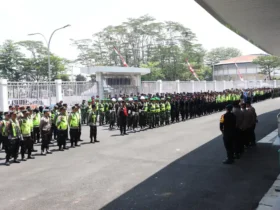 Persiapan pengamanan Polres Malang untuk pertandingan Arema FC melawan Persik Kediri di Stadion Kanjuruhan, Kabupaten Malang, Jumat (18/9/2026) (foto: istimewa)