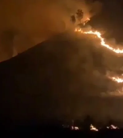 Tangkapan layar kebakaran di kawasan Savana Bromo (foto: istimewa)