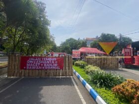 Penutupan akses Perumahan Griya Shanta Kota Malang (blok-a.com/Bob Bimantara Leander)