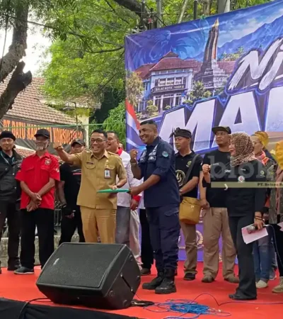 Caption: Deklarasi Njogo Malang yang digelar Ormas jelang aksi, Selasa (27/10/2026) (foto: blok-a.com/Bob Bimantara Leander)
