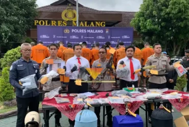 Operasi Sikat Semeru 2026, Polres Malang ungkap 273 kasus dan amankan 129 tersangka (foto: blok-a.com / Yogga Ardiawan)