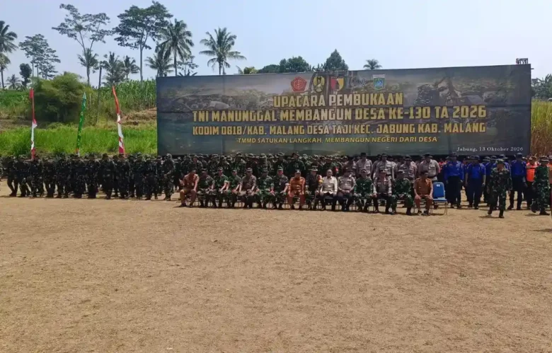 TMMD ke-130 di Desa Taji, Kodim 0818 bangun jalan usaha tani untuk dongkrak ekonomi warga (foto: istimewa)